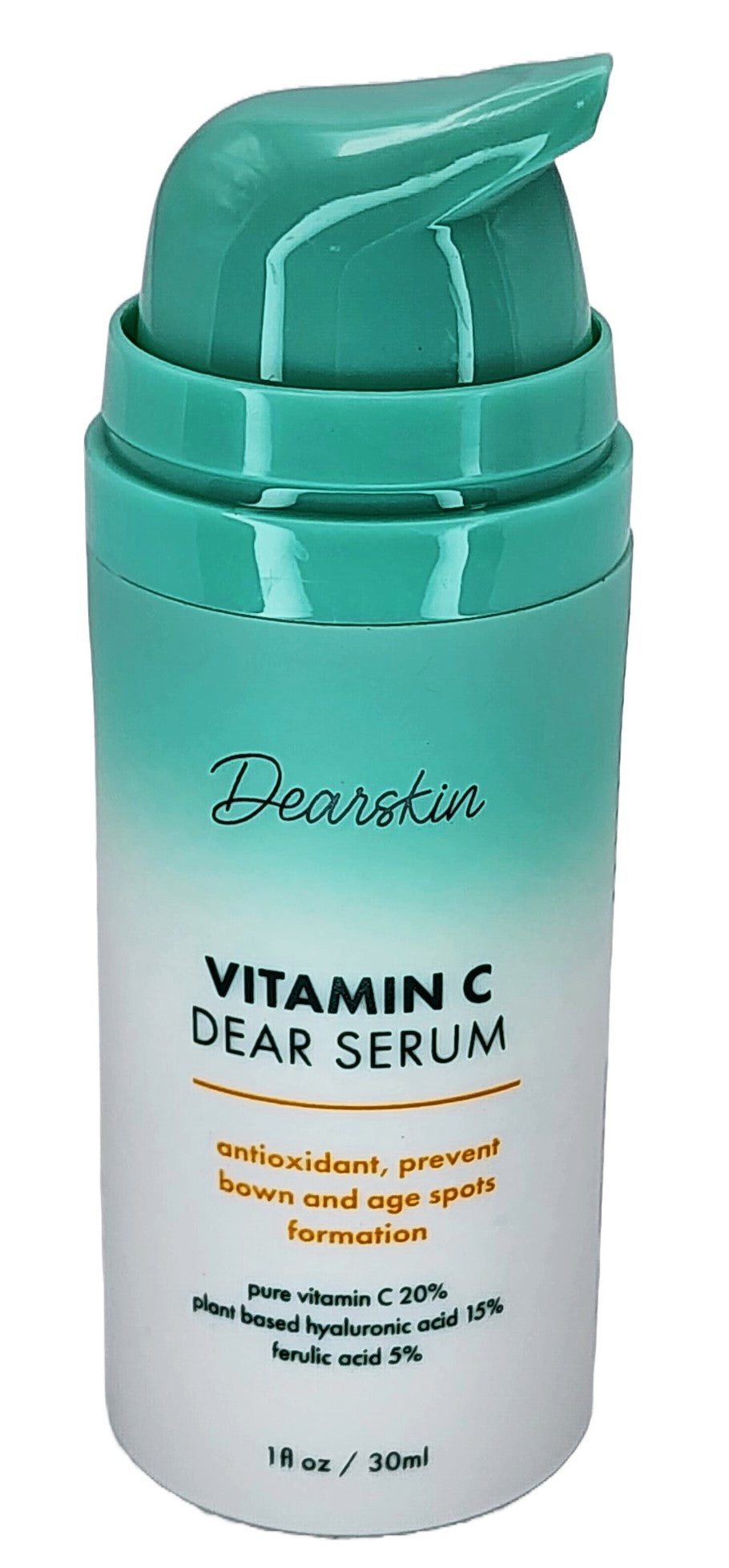 Dearskin Vitamin C Serum 20% - PURE L-ASCORBIC ACID, Ferulic Acid, Hyaluronic Acid Botanic, Vitamin E Organic Cruelty Free