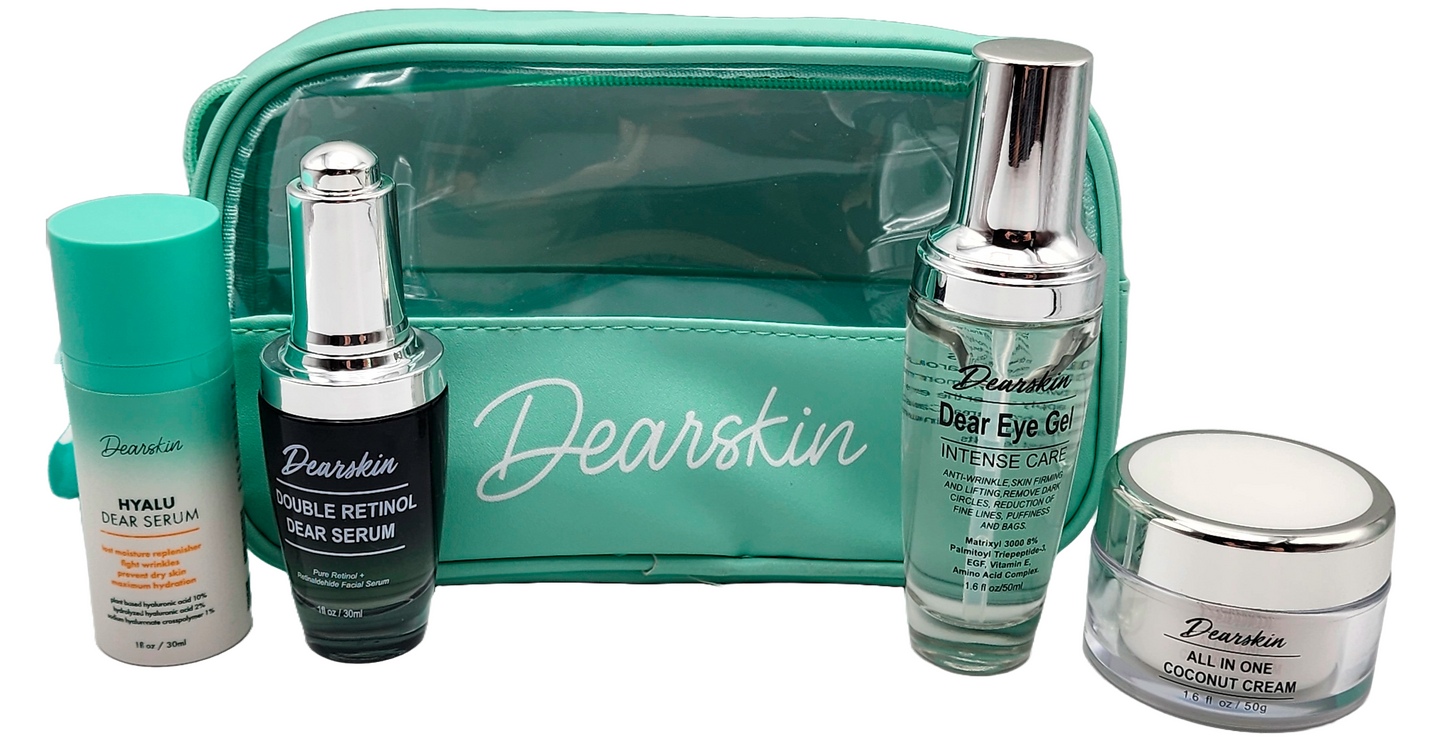 Dearskin Hydrated and Nourished Skincare Gift Set with Travel Bag - A Journey of Love Beauty and Self-Care Delight