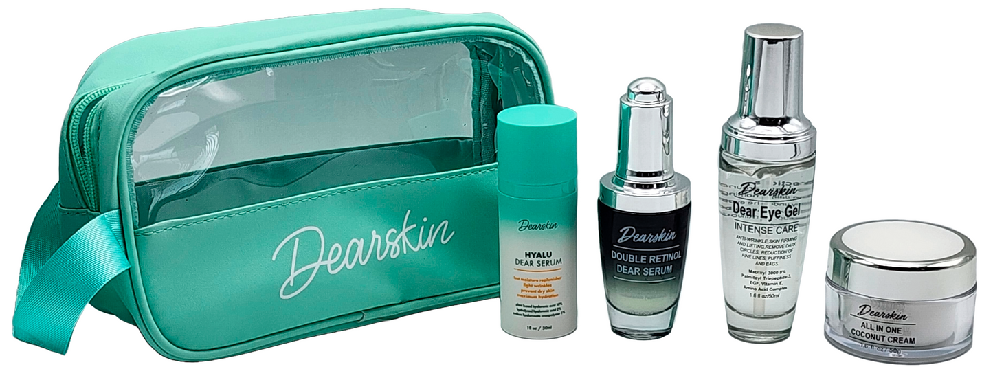 Dearskin Hydrated and Nourished Skincare Gift Set with Travel Bag - A Journey of Love Beauty and Self-Care Delight