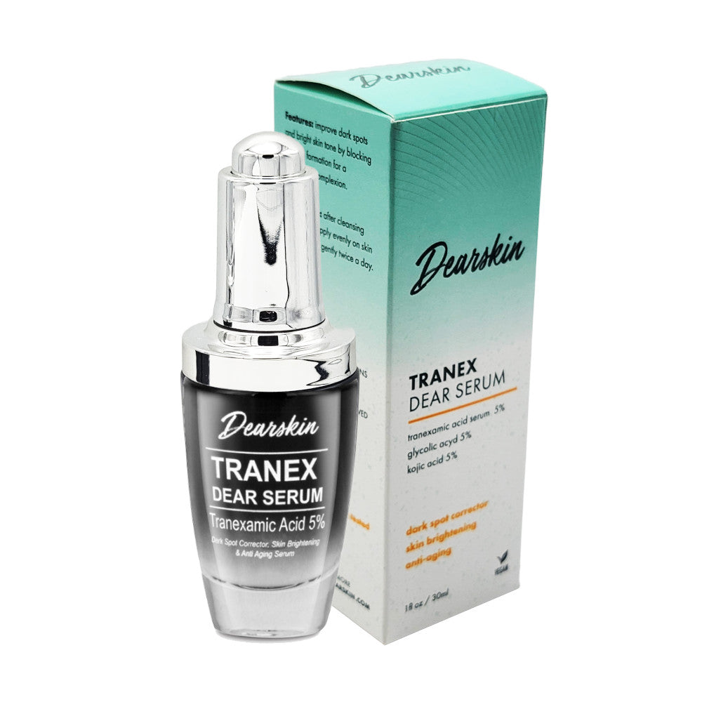 Tranex Dear Serum - Tranexamic Acid Serum 5% Kojic Acid 5% Niacinamide Vitamin C Hyaluronic Acid and Glycolic Acid. Dark Spot Remover Melasma Treatment for Face