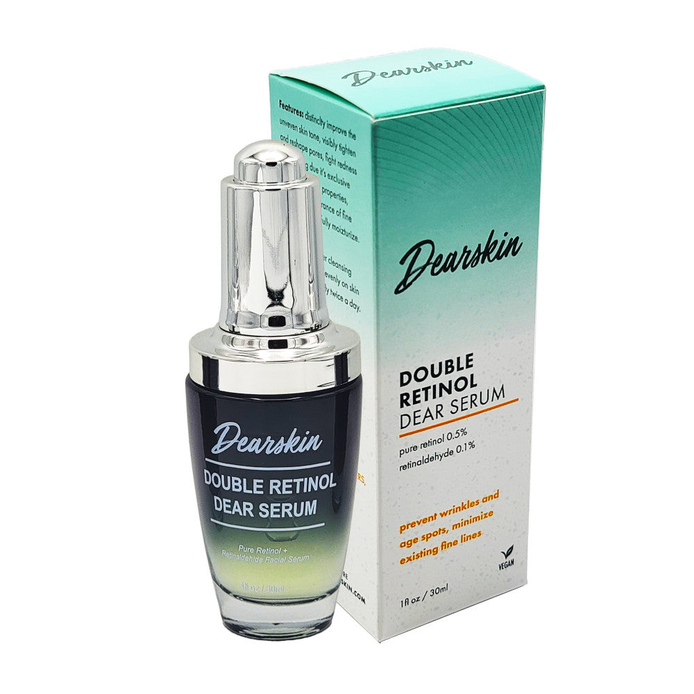 Double Retinol Dear Serum by Dearskin - Powerful Formula with Retinaldehide 0.1% plus Pure Retinol 0.5% Anti-Aging Wrinkle Repair Regenerating.